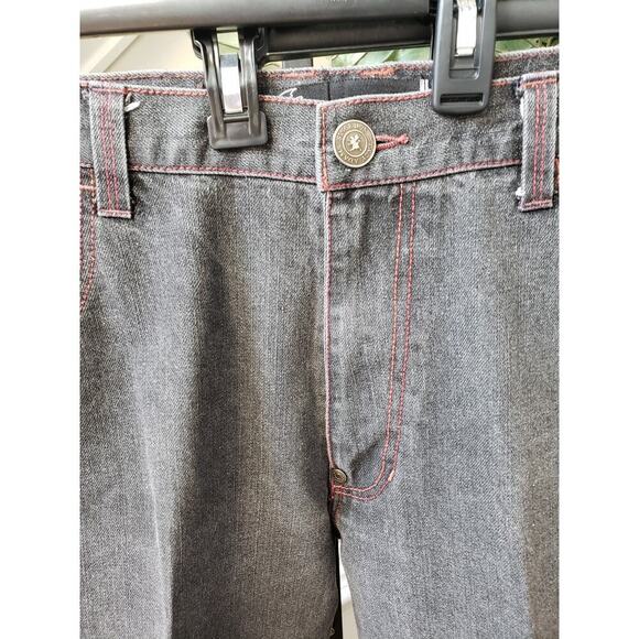 Stacy Adams Jeans Men's 38 Black Denim Embroidered Pockets Slim Fit Straight Leg - Picture 10 of 15